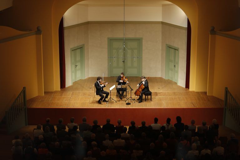 Emmanuel Tjeknavorian (Violine), Benedict Mitterbauer (Viola) und Jeremias Fliedl (Violoncello)