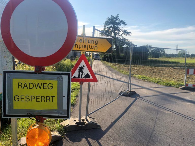 Radweg gesperrt