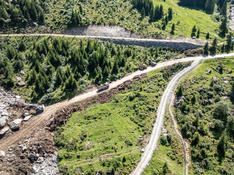 FÜR VN: Aktuelle Bilder (23. August) Arbeiten Silvretta Hochalpenstraße nach Murenabgang