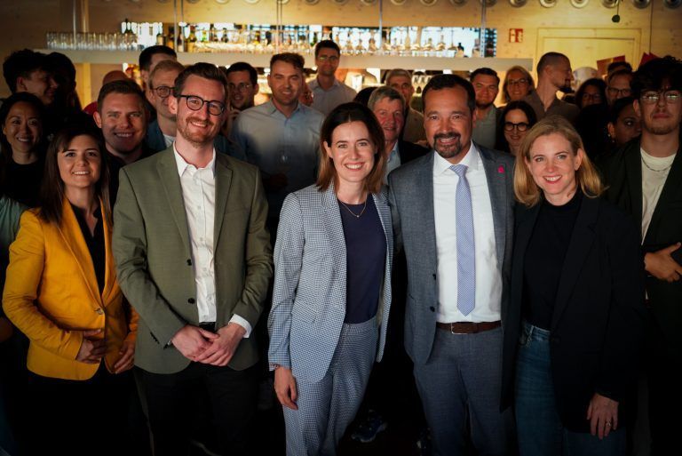 Neos Vorarlberg Wahlkampfauftakt Nationalratswahl 2024 Johannes Gasser Gerald Loacker Claudia Gamon Beate Meinl-Reisinger