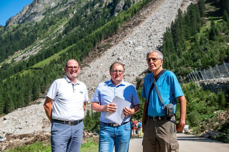 FÜR VN: Aktuelle Bilder (23. August) Arbeiten Silvretta Hochalpenstraße nach Murenabgang