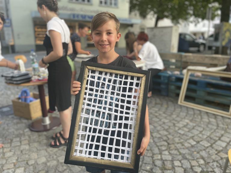 Bilderrahmen weben, StoP