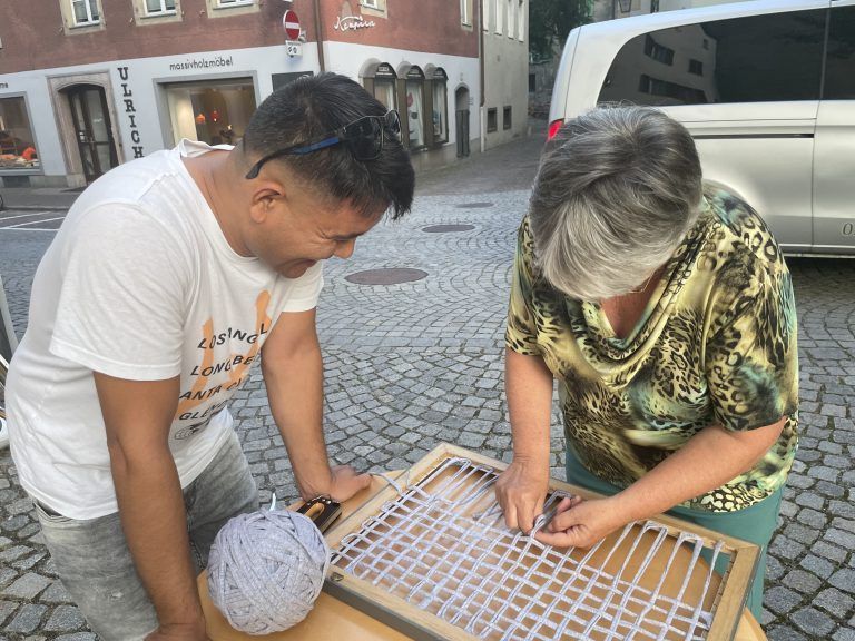 Bilderrahmen weben, StoP