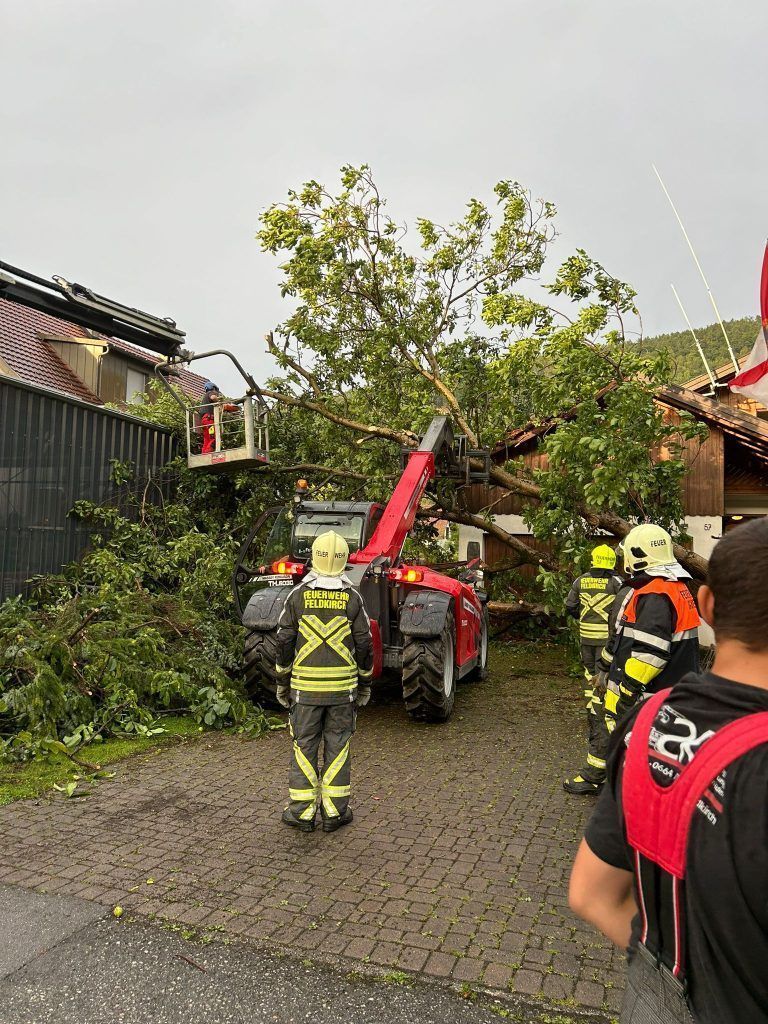 Unwetter in Feldkirch, Feuerwehr Gisingen