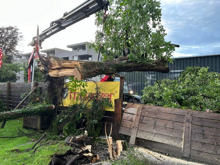 Unwetter in Feldkirch, Feuerwehr Gisingen