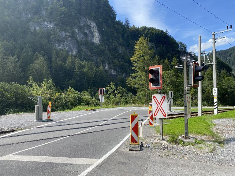 Bahnschranke Alma-Kreuzung