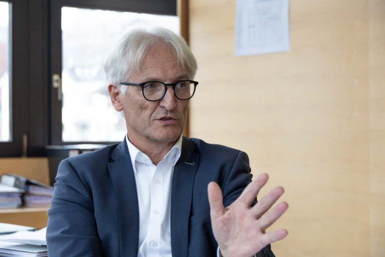 Bericht zur Baustelle im Zentrum in Egg Bürgermeister Dr. Paul Sutterlüty