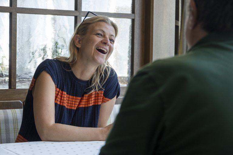 Barbara Teiber, GPA-Vorsitzende, im Gespräch