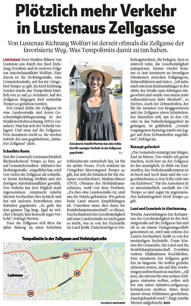 Tempolimits in Lustenau