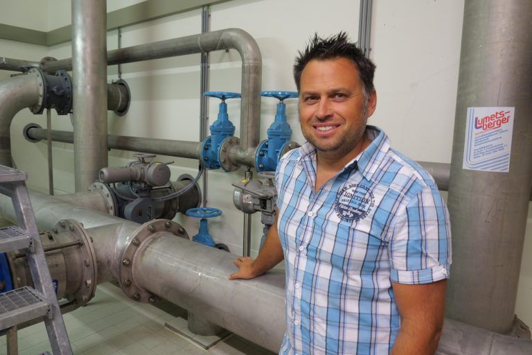 Bauhofleiter Christian Gamohn stand im Hochbehälter Frastafeders Rede und Antwort. - "Frastanz entdecken" auf den Spuren der Wasserversorgung - Wasserversorgung, Frastanz entdecken