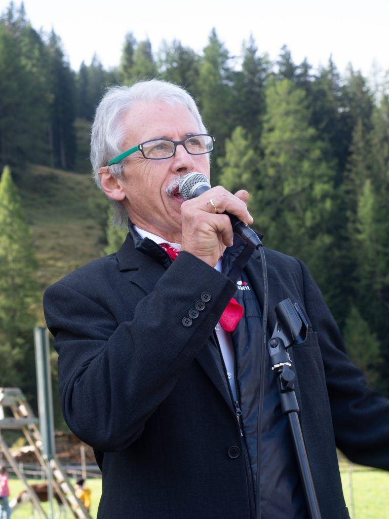 Obmann Hermann Nachbaur - Gesangsverein Harmonie Götzis beim "Chöre singen in Schmirn"