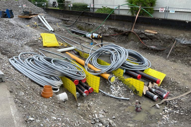 Hochspannungsleitung zweite Bauphase