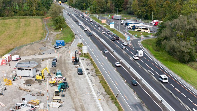 Autobahn A14 Baustelle Dornbirn Nord