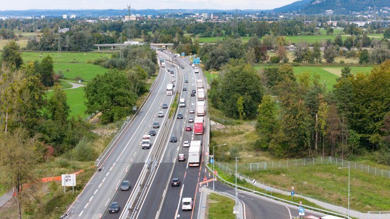 Autobahn A14 Baustelle Dornbirn Nord