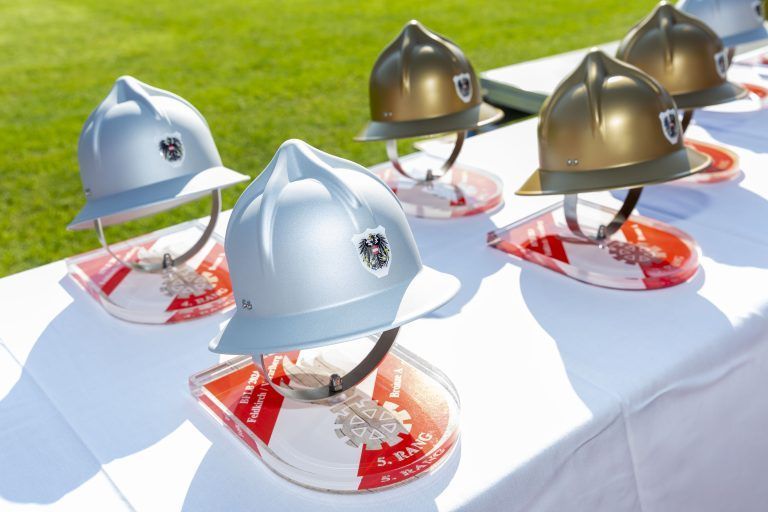 Siegerpokal, Silberner und Goldener Helm, 14. Bundesfeuerwehrleistungsbewerb