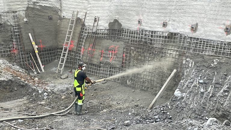 VS Fellengatter, Bildungszentrum, Aushub, Baugrube, Baugrubensicherung