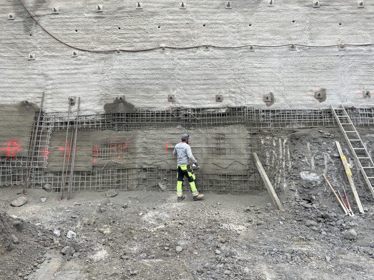 VS Fellengatter, Bildungszentrum, Aushub, Baugrube, Baugrubensicherung