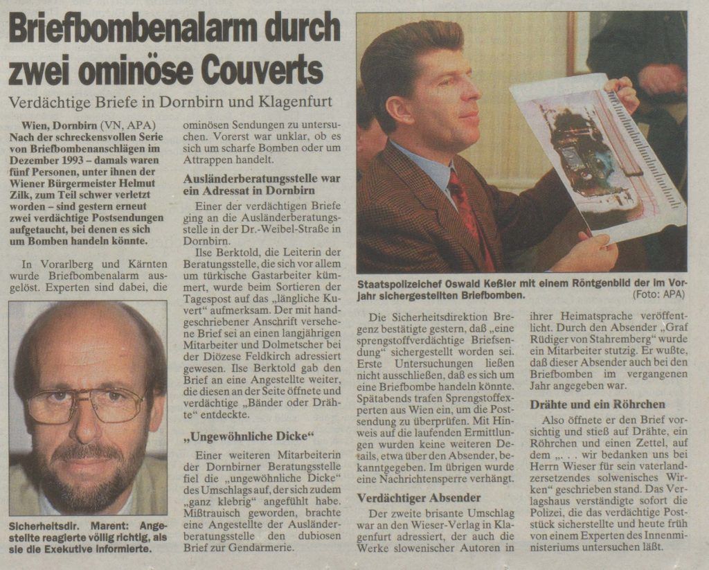 "Bombenhirn" Franz Fuchs: Vor 30 Jahren hielt sie eine Briefbombe in den Händen