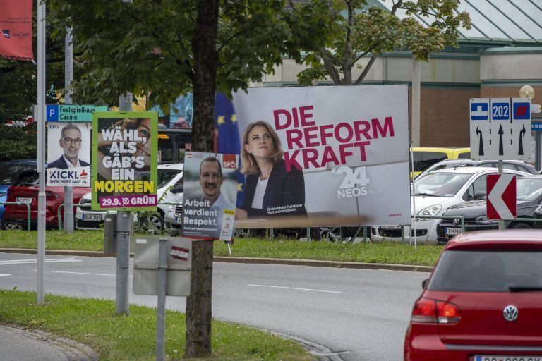 Wahlen 2024 wahlplakate Plakate Wahlwerbung in Bregenz Nationalratswahlen