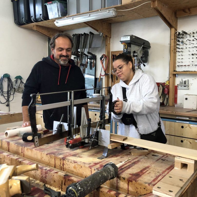 In den Job Ahoi Werkstätten konnten die Jugendlichen mit verschiedenen Materialien arbeiten. - Jugendaustausch Wiesbaden