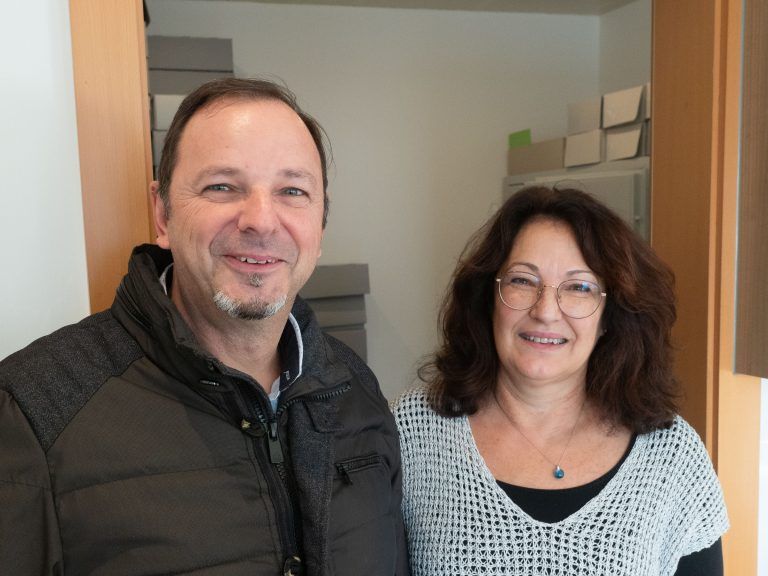 Bürgermeister Gerd Fleisch mit Gattin - Archivbesichtigung in Meiningen