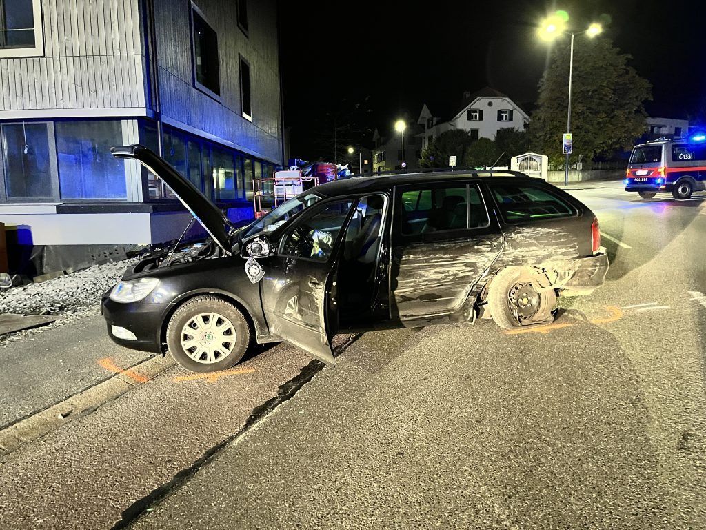 Drei Verletzte bei Alk-Unfall in Dornbirn