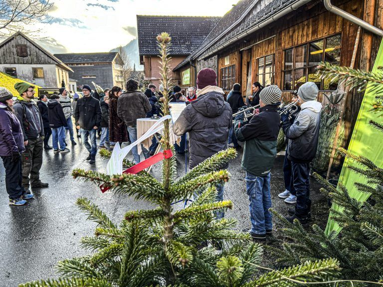 Für alle ein Jahreshöhepunkt: Das ikp Christbaumschneiden