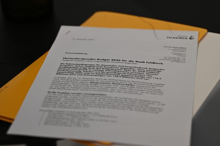 Budgetplanung, Voranschlag 2025, Stadt Feldkirch