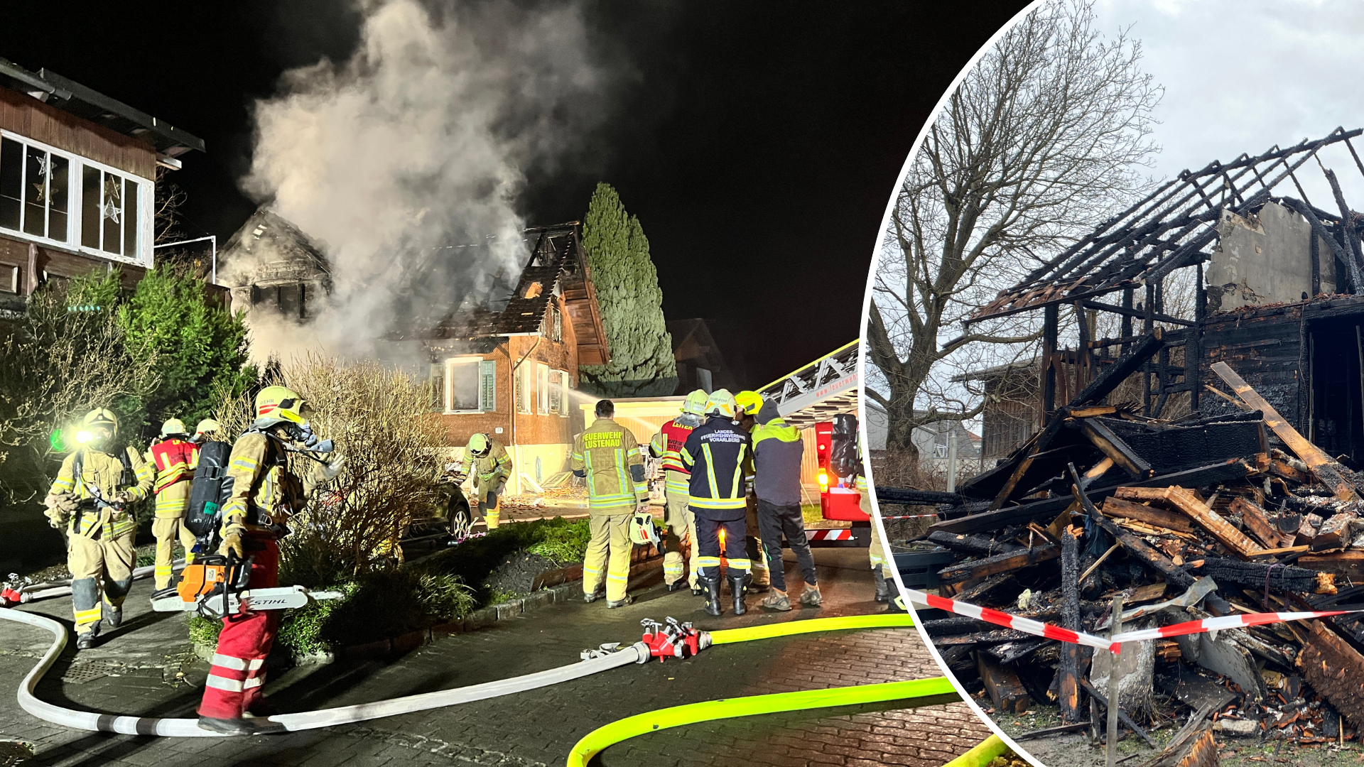 Junge Familie in Lustenau steht nach Hausbrand vor dem Nichts