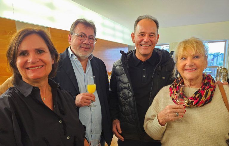 Gute Stimmung beim Neujahrsempfang des Bürgermeisters in Lochau: Monika und Egon Haag, Wolfgang Sandrisser und Ute Mangold.