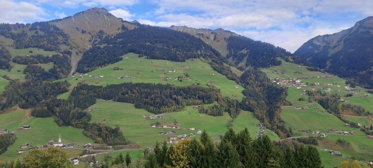 Die Wälder oberhalb der Gemeinde Sonntag im Gr.Walsertal Bereich Schalerwald (Bild Mitte) bzw. Fontanella FWP (oberhalb) sind exemplarische Beispiele für Objektschutzwälder, ohne die eine Bewohnbarkeit nicht möglich wäre.