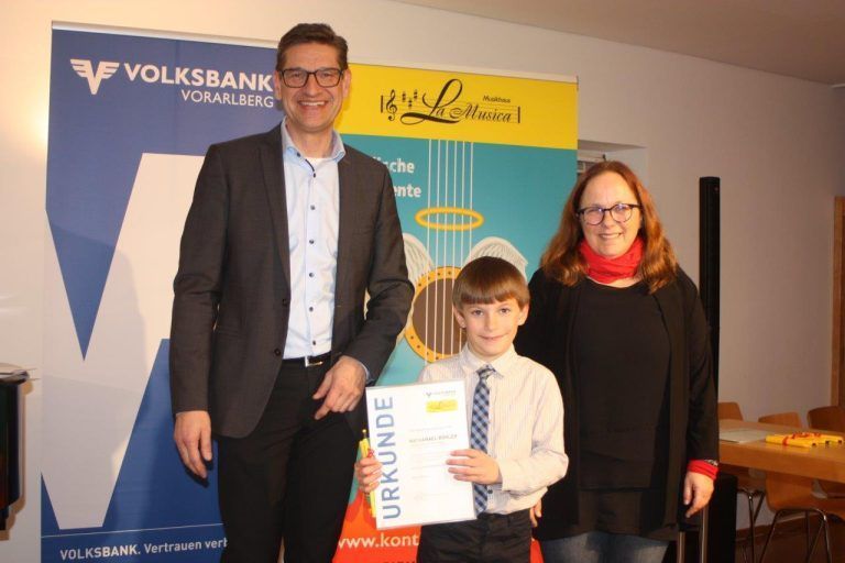 Junge Talente der Musikschule Rankweil im Rampenlicht: Markus Ellensohn, Nathanael Böhler, Dorrit Wucher