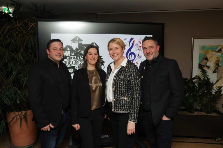 Stadtmusik Feldkirch lud zum 24. Neujahrsempfang: Gerold und Mirjam, Vizebgm. Andrea und Markus Kerbleder.