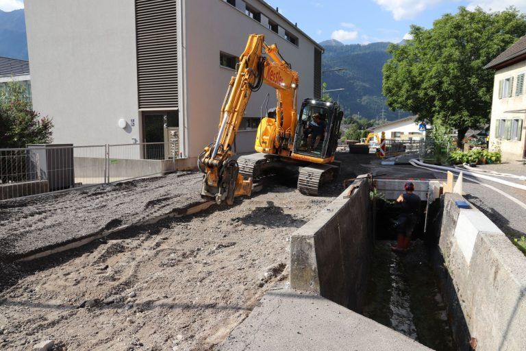 Baustelle Mühlebach, Hochwasserschutzprojekt