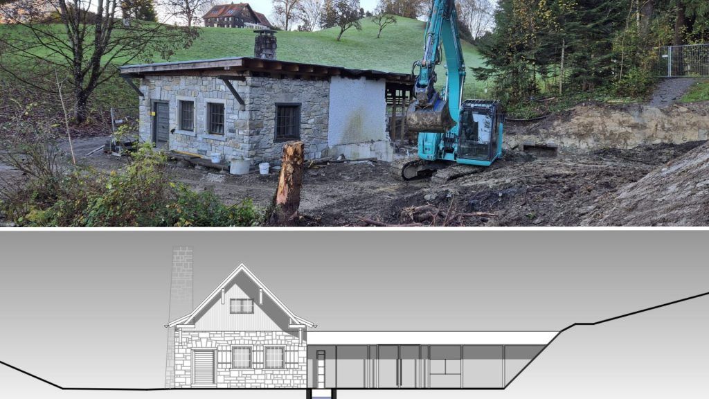 Wiederaufbau der &#8220;Alten Schmiede&#8221; hat begonnen: Das hat die Gemeinde Wolfurt geplant