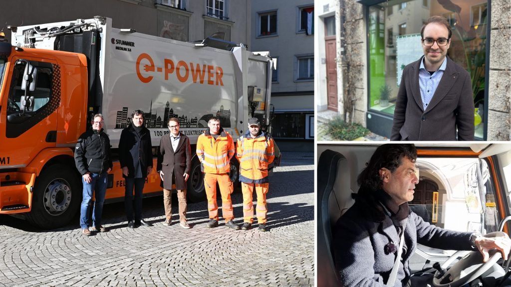 Vorarlbergs erstes E-Müllauto in Feldkirch unterwegs