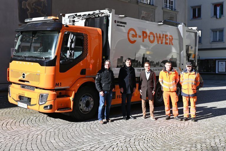 E-Müllauto, Elektromobilität, erster E-Lkw in der kommunalen Abfalwirtschaft in Westösterreich