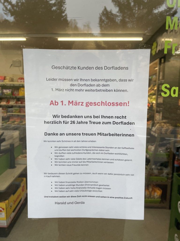Dorfladen, Nahversorgung, Nahversorger, Innerlaterns, Laterns, Nesensohn