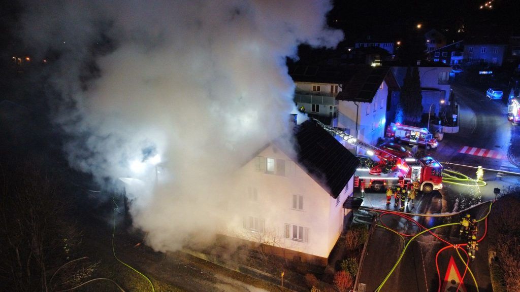 Haus in Bludenz in Vollbrand
