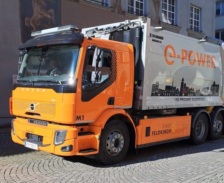 E-Müllauto, Elektromobilität, erster E-Lkw in der kommunalen Abfalwirtschaft in Westösterreich