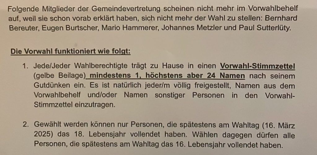Vorwahlen vor der Gemeindewahl: "Vorweggenommene Mehrheitswahl"