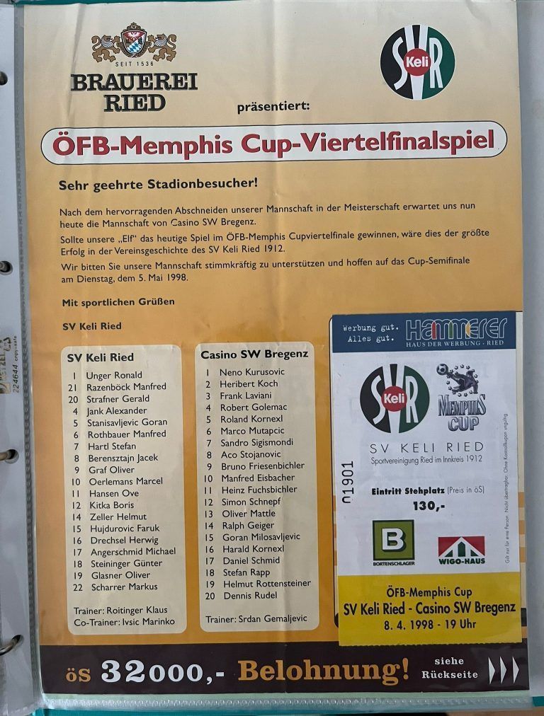 SW Bregenz ÖFB-Cup 1997
