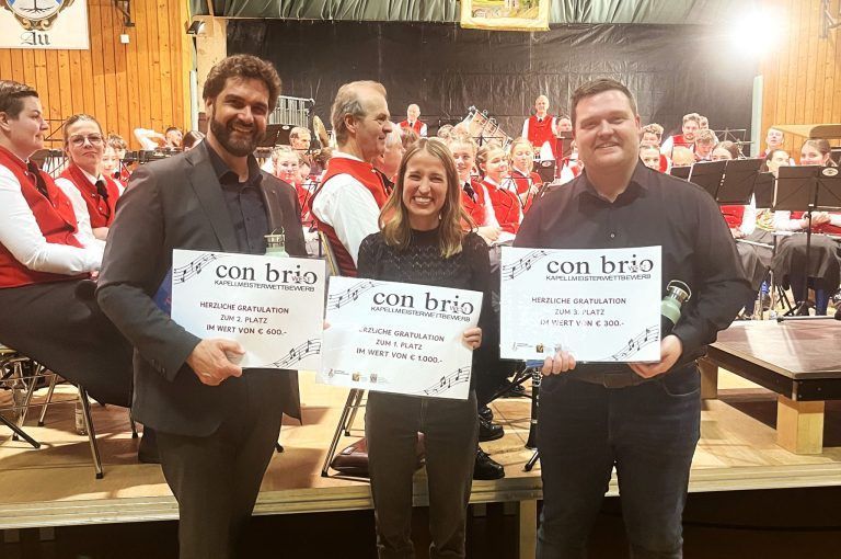Das Siegertrio von „Con Brio“: Rene Mathis, Manuela Lusser und Rene Schwaiger.