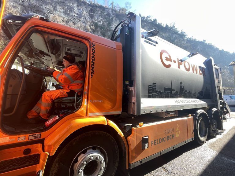 E-Müllauto, Recyclingfahrzeug, Philip Mangeng, Bauhof Feldkirch, Stadt Feldkirch