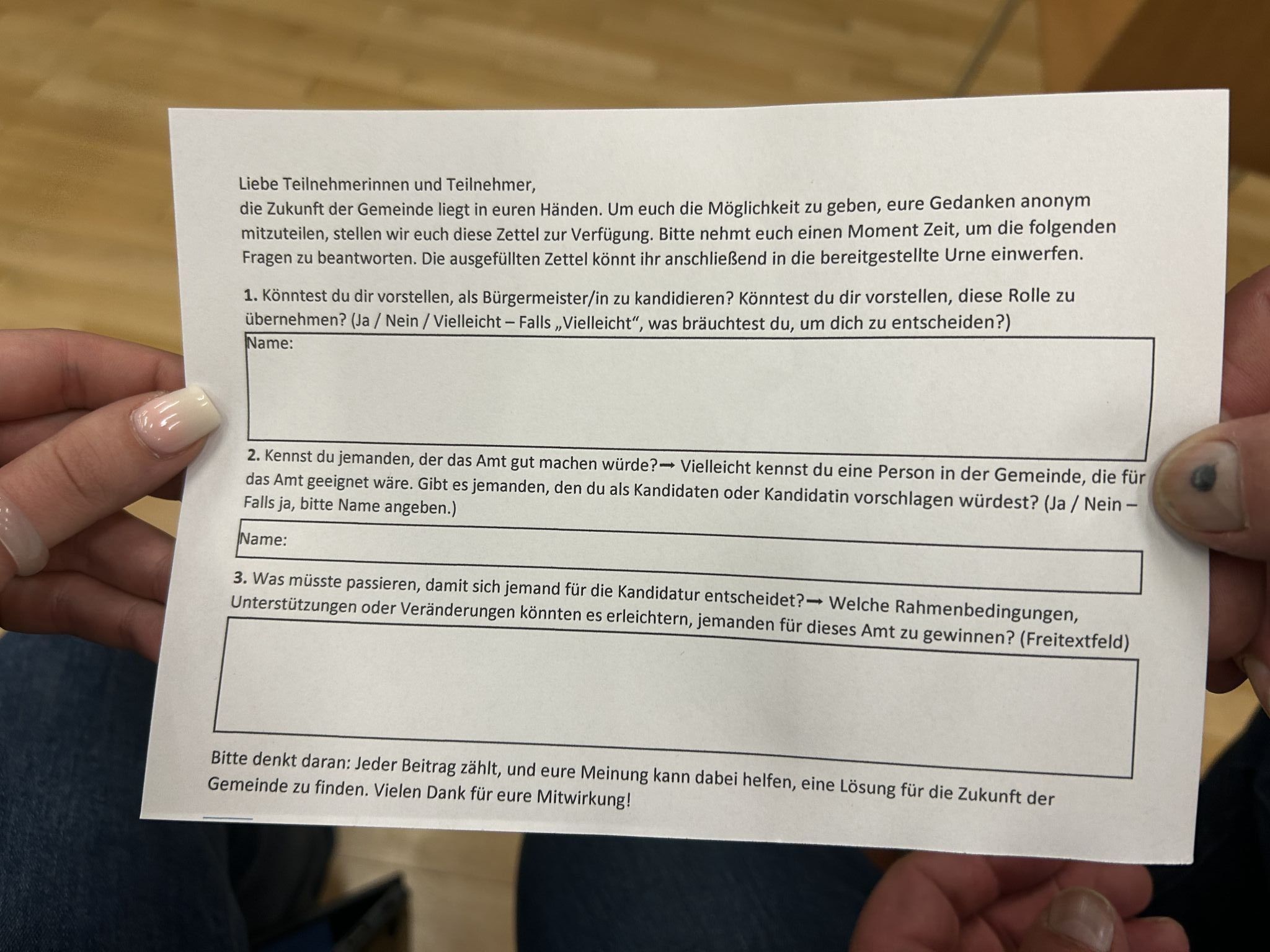 Bürgermeister, Gemeindewahl 2025, Röns, Gemeindeliste