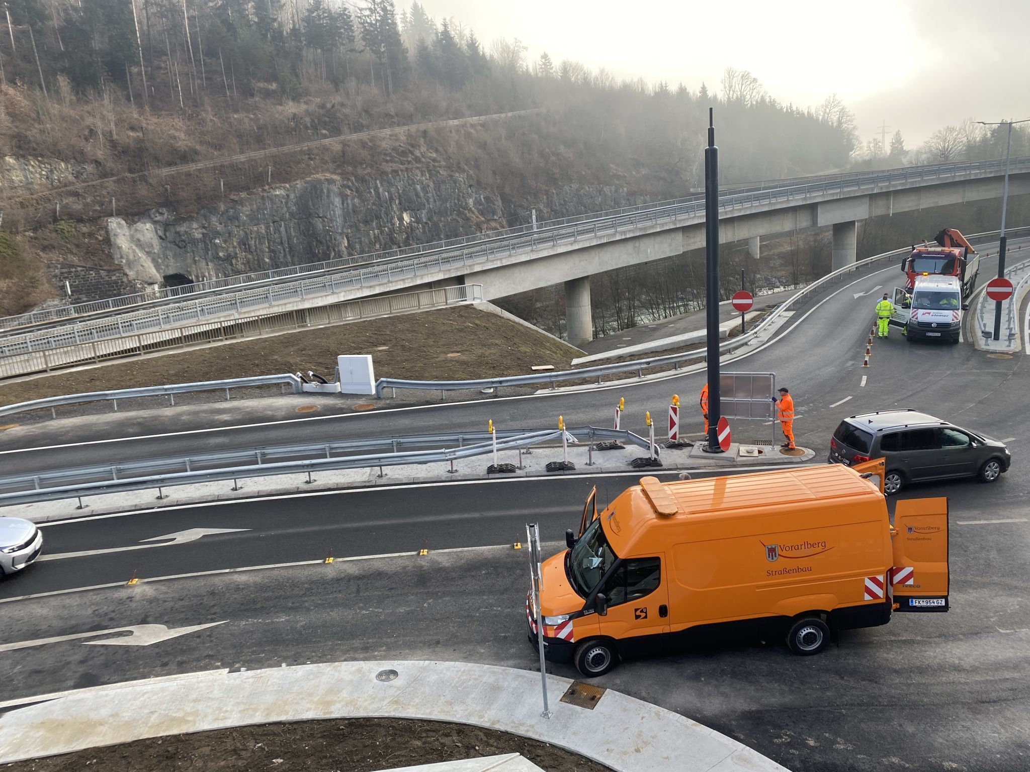 Unfallstelle Felsenau am Montag