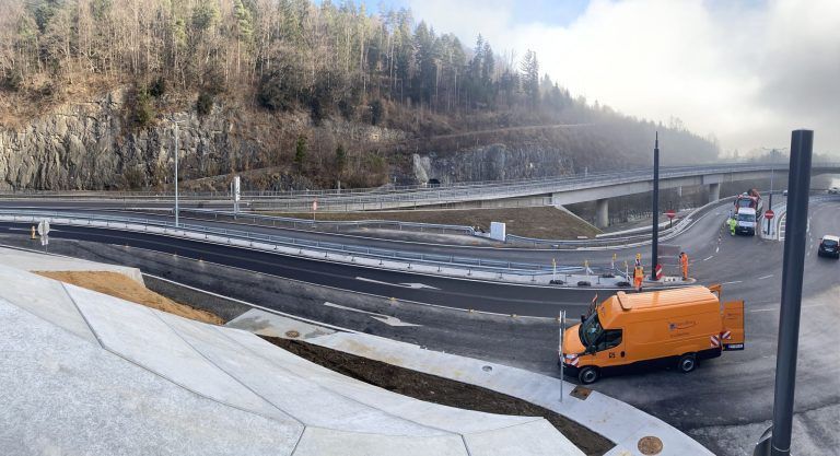 Unfallstelle Felsenau am Montag