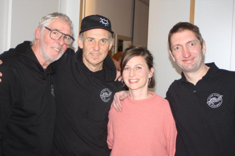 Die großen Chefs vom Alten Kino: Katharina Leissing, Michael Mathis, Armin Wille und Alfred.