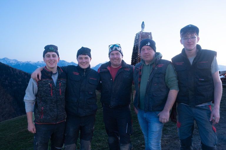 Fabian Summer, Felix Ender, Dominik Liesinger, Manuel Ender und David Summer - Funkenabbrennen in Fraxern