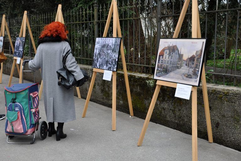Ein Fest für die neue Marktstraße: In einer Freiluftausstellung des Stadtarchivs wurden historische Aufnahmen der Marktstraße gezeigt.